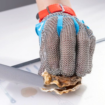 {台灣公司 可開票 免運 限時優惠}  廠家直銷現貨電鋸手套裁剪屠宰防割5級手套鋼環鋼絲手套勞保手套