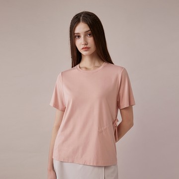 GIORDANO 女裝莫代爾涼感收腰上衣 - 25 粉玫瑰紅