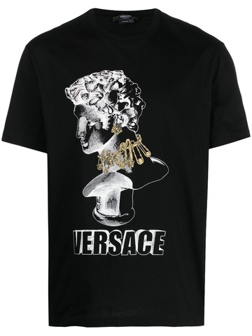 Versace `Versace` Statue And Logo Print T-Shirt