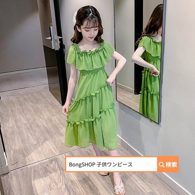 ワンピース キッズ 子供服 女の子 夏 キッズワンピース シフォンワンピース 半袖 ロング丈 フリル 子供ドレス ジュニア お姫様 おしゃれ 可愛い カジュアル 新品 通販 Lineポイント最大get Lineショッピング