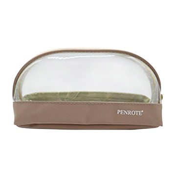 筆樂PENROTE半圓形透明收納袋/TB8136/奶咖