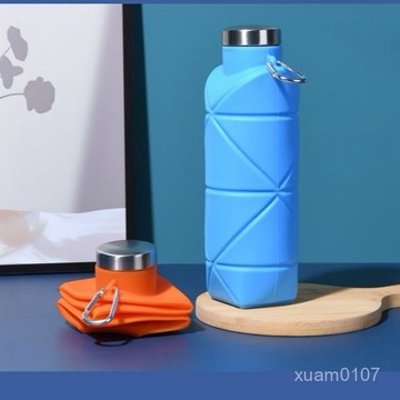 【90%好評率】新款可折疊食品級硅膠折疊水杯伸縮防燙戶外騎行旅行收納帶蓋水瓶 9XME