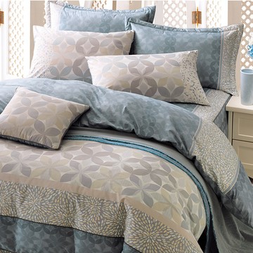 雙人七件式兩用被床罩組/ 美國棉授權品牌 / 朱利安 [鴻宇] 台灣製 - 2033藍