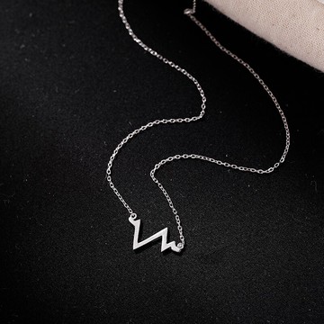 925純銀心跳項鏈女夏年新款潮小眾輕奢高級感ins冷淡風鎖骨鏈