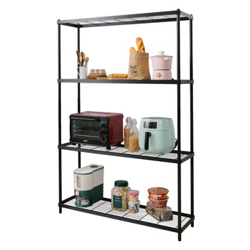 【品樂生活】厚鐵框35X120X178CM四層架-烤漆霧黑 /置物架/波浪架/收納架/鐵力士架