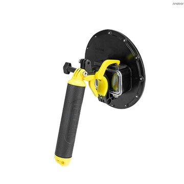 圓頂端口 TELESIN 半球端口 30m/98.4ft 防水運動相機保護器水下浮潛潛水外殼,帶浮動手柄腕帶更換,適用於