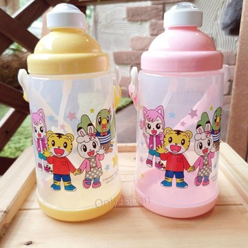 真愛日本 PP彈跳水壺 650ML 巧虎朋友們 黃 粉 兒童最愛 台灣限定 水壺 冷水壺 郊遊 旅行 學習 兒童 幼兒 吸管 杯 水 壺
