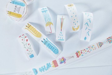 長長的 可愛基礎素材 手帳飾り 和紙膠帶