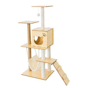 毛孩的秘密生活 二景一房晴空之城貓宅 Set (貓跳台/貓抓板/貓爬架/貓咪別墅) CDT6-524220  1組