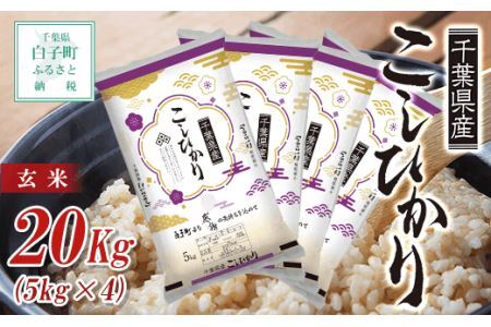 令和5年産千葉県産コシヒカリ（玄米）20kg(5kg×4)  SHB028