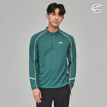 ADISI 男SUNCOOL抑菌半門襟長袖排汗衣(接袖) AL2311029 (S-2XL) 鼠尾草葉｜防曬 抗UV 抗菌 除臭 吸濕排汗 快乾 彈性