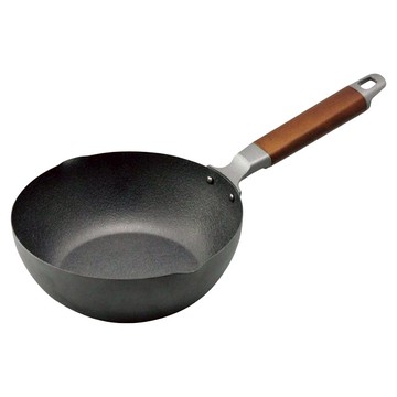 SHIMOMURA 下村工業 深型炒鍋 鐵製  20cm  1個