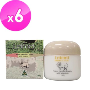【澳洲 Natures Care】Leimei 超滋潤綿羊霜含維他命E(6入組 100g/罐)