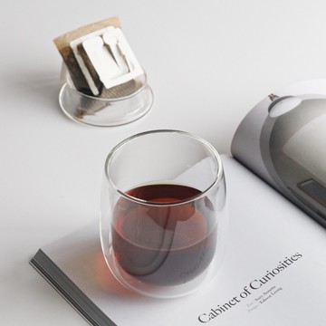 TAMAGO 雙層玻璃杯．附 新版設計玻璃杯蓋 (330ml)