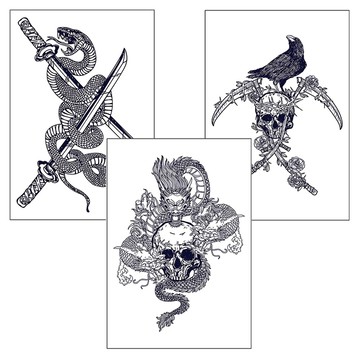 Sellerbible 紋身貼紙 3件組  動物  1組