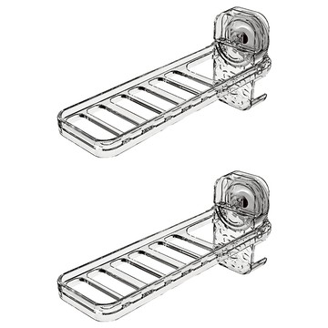 小麥購物 G850 吸盤折疊衣架 2個  透明白  24 x 7.3 x 11.3cm