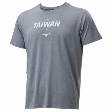 MIZUNO 美津濃 短袖上衣 男 吸濕排汗 灰 32TAD01005