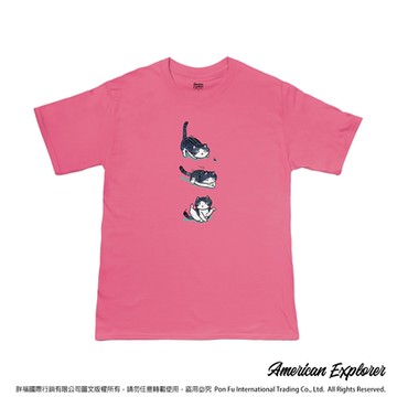 American Explorer 美國探險家 印花T恤(客製商品無法退換) 圓領 美國棉 T-Shirt 獨家設計款 棉質 短袖 -貓咪獵人