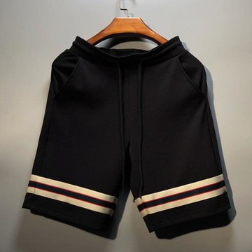 刺繡織帶短褲男潮牌ins網紅抖音爆款休閑運動五分褲夏天褲子歐美