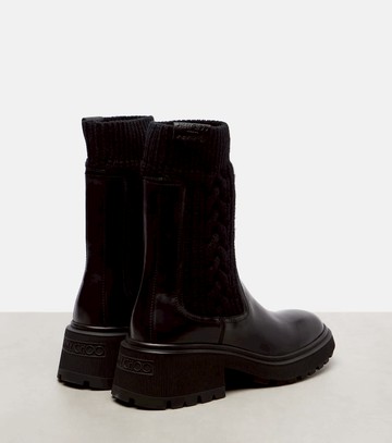 Jimmy Choo Tamia cable-knit leather ankle boots