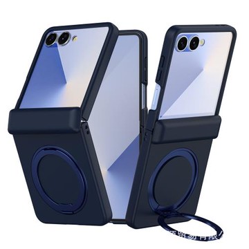 新品適用三星Z Flip7手機殼折疊膚感360度旋鈕支架全包鉸鏈保護套