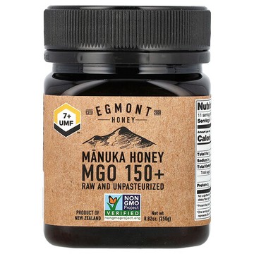 Egmont Honey, 麥盧卡蜂蜜，未加工且未經巴氏除菌，UMF 7+，MGO 150+，8.82 盎司（250 克）
