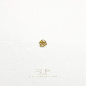 單隻併砌花朵金箔淡水珍珠耳環