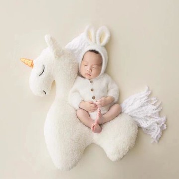 獨角獸小馬坐騎新生兒男女寶寶創意造型坐騎輔助拍攝小飛攝影道具