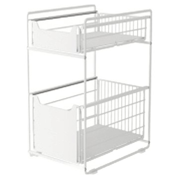 day&day 金屬滑軌式雙層窄版層架  37 x 21.5 x 43.5cm  1個  白色