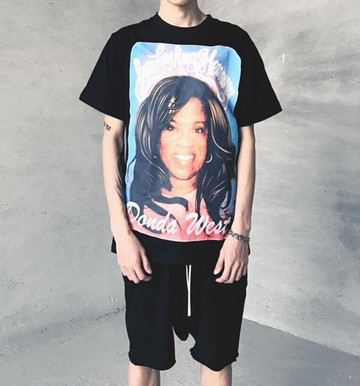 FINDSENSE MD 時尚 男 潮 街頭 個性歐美 男女人物頭像 寬鬆 五分袖 短袖T恤 特色短T