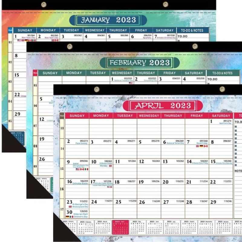 2023年カレンダー 18ヶ月月間大型壁掛けカレンダー 2023-2024年 2023年