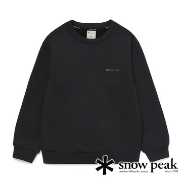 【日本 snow peak】童刷毛平紋針織圓領上衣『黑』WKF-HT83 戶外 露營 登山 健行 休閒 時尚 出國 旅遊 長袖 上衣