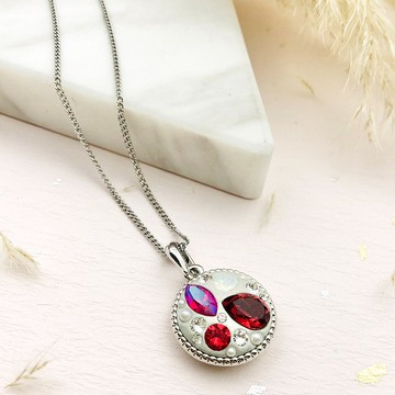 生日禮物/送禮【DIY材料包】晶鑽圓墜長鍊|可選色(含教學影片)