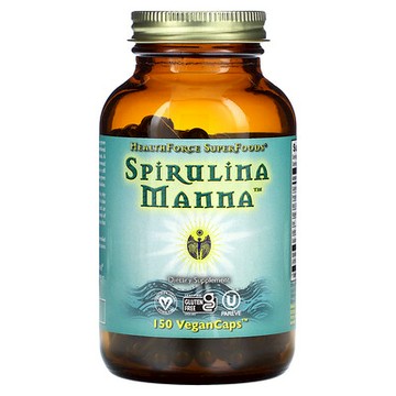 HealthForce Superfoods, 螺旋藻瑪納，2100 毫克，150 粒全素膠囊（每粒膠囊 420 毫克）