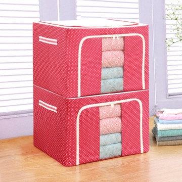 GD3004L鋼骨折疊收納箱(2個入)100L圓點紅