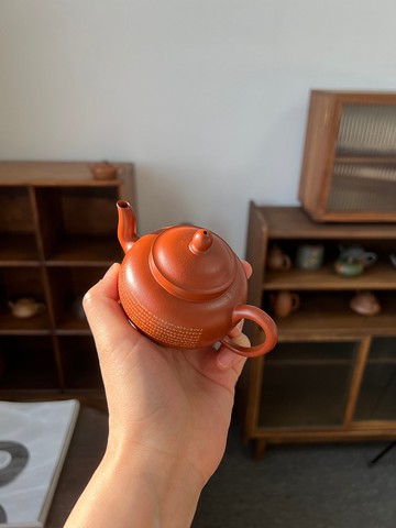 宫灯 全手工 160cc 原矿粗砂优质朱泥 水色润泽 微刻心经 细腻