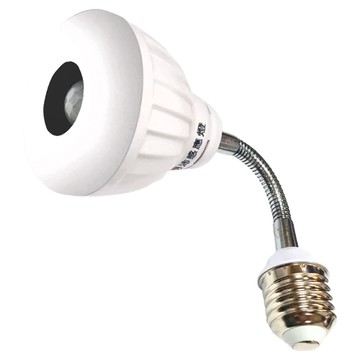 明沛 5W LED紅外線感應燈 E27彎管款  360度旋轉軟管  取代40W傳統燈泡  人來即亮  人走即滅  白光/黃光可選  1個