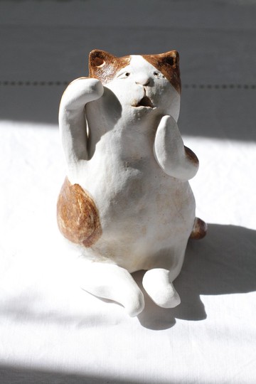 純手捏ㄟ甚麼歐乳牛貓陶偶/擺飾