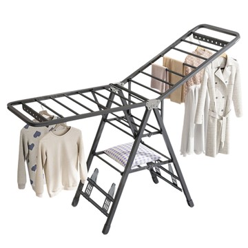 【品樂生活】翼型三層歐式曬衣架 HA160-3BK 免組裝/碟型衣架/曬衣架/雙翼衣架/戶外衣架/曬被架