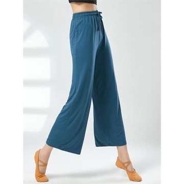 莫代爾舞蹈褲女中高腰直筒甩褲現代舞練功褲寬松闊腿褲垂感云朵褲