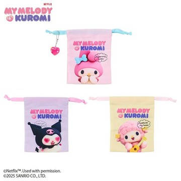 小禮堂 Sanrio 三麗鷗 尼龍束口袋 (Netflix原創動畫 My Melody & Kuromi)