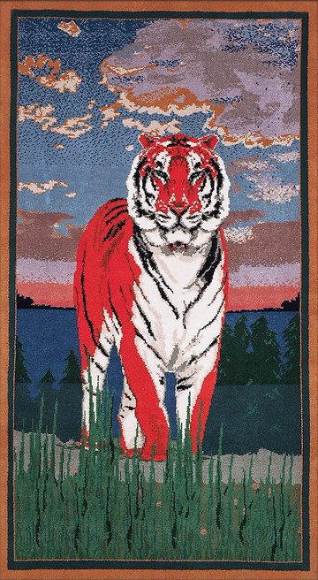 手工製作現代老虎印花兒童禮物/時尚自然藝術簇絨地毯