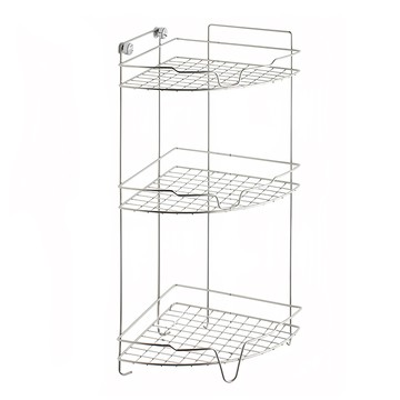 SHCJ 生活采家 掛放二用角落收納架 #304(18-8)不鏽鋼 寬25cm*深25cm*高65cm  1個  銀色