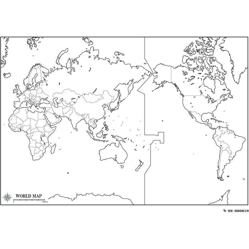 白地図 世界地図3点セット B2サイズ