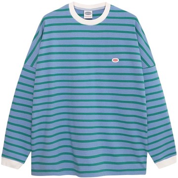 【PARAGRAPH】25FW NO.013 STRIPE L/S TEE 橫條 長T (灰藍色)