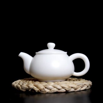 高檔豬油白功夫茶具中國白茶壺陶瓷大號碼圓形單壺白瓷茶器批發