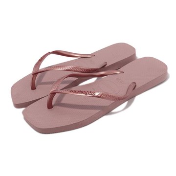 Havaianas 拖鞋 Slim Square Flip Flops 女鞋 玫瑰金 人字拖 夾腳拖 巴西 方頭拖鞋 41483013544W