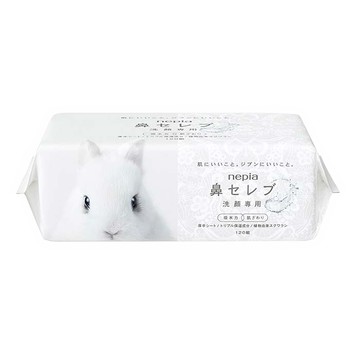 王子製紙 nepia 鼻子專用洗臉巾 120抽  白色  1入