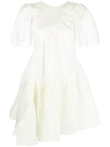 SANDRO - layered mini dress - women - Polyester/Cotton/Linen/Flax - 34 - Green