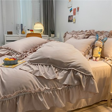 公主風床品四件套夏季床單被套春夏款宿舍床上三件套夏天床裙被罩